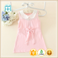 Bebé caliente de la venta de algodón Kids Dress Verano sin mangas Casual Candy Pink Dress para bebés